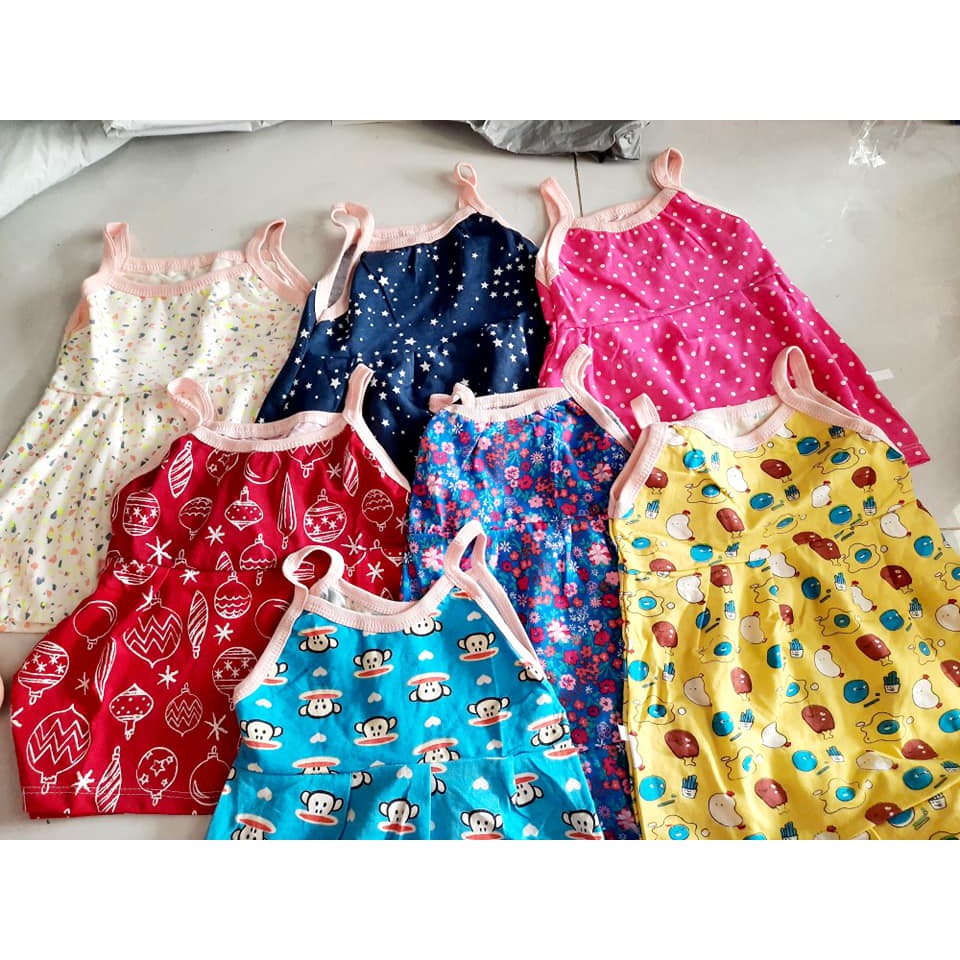 Váy 2 dây vải cotton bé gái