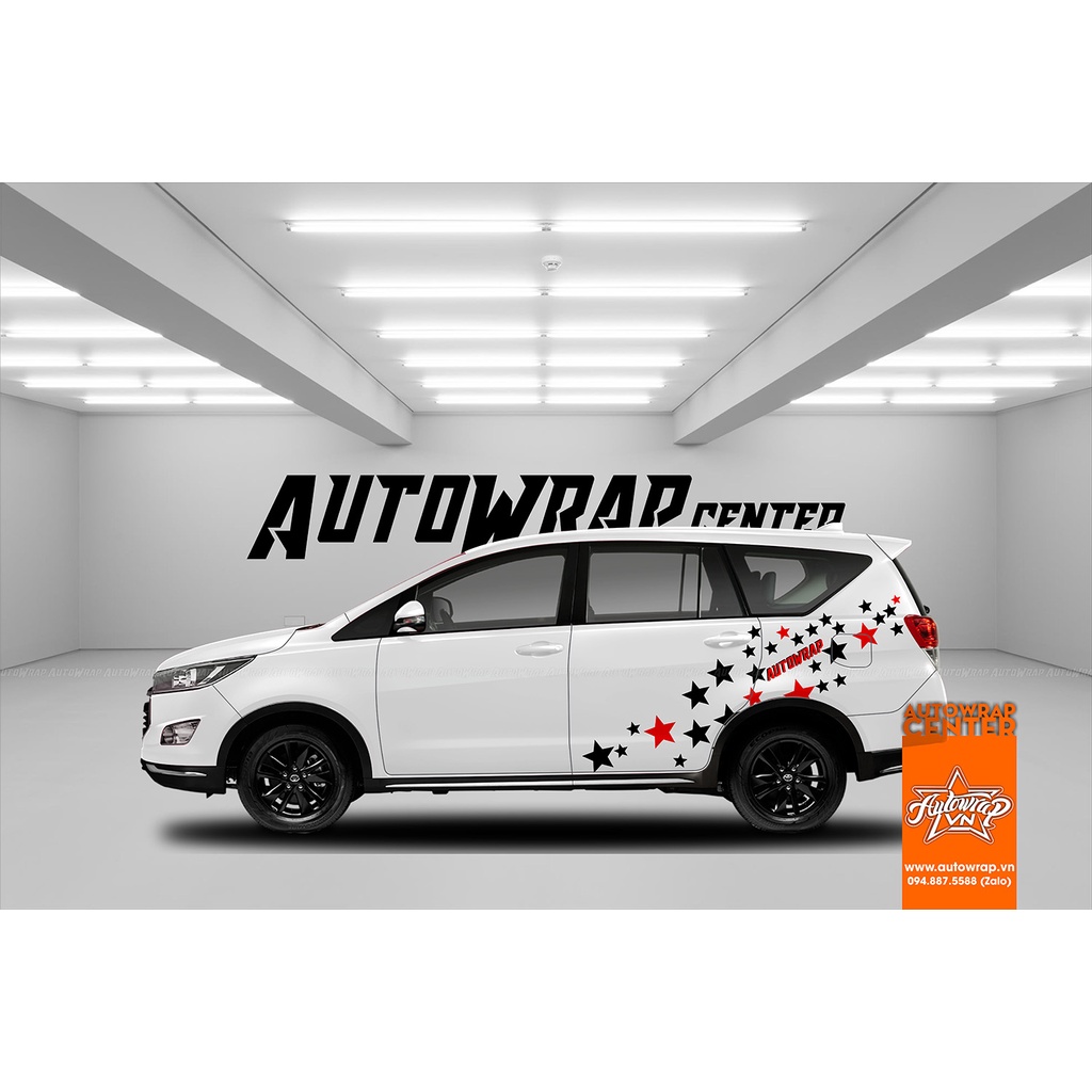Tem họa tiết xe Innova Sao Mai - Tem họa tiết ô tô Toyota, tem dán sườn xe thể thao