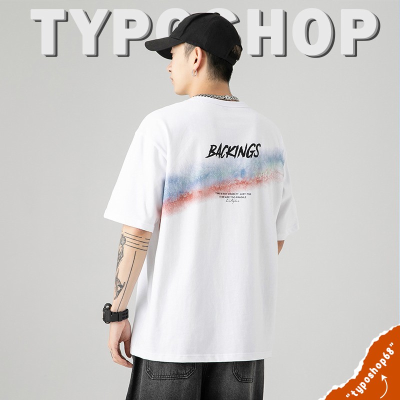 Áo thun unisex - Áo phông tay lỡ, form rộng, dáng unisex, hình dải cầu vồng TYPO shop