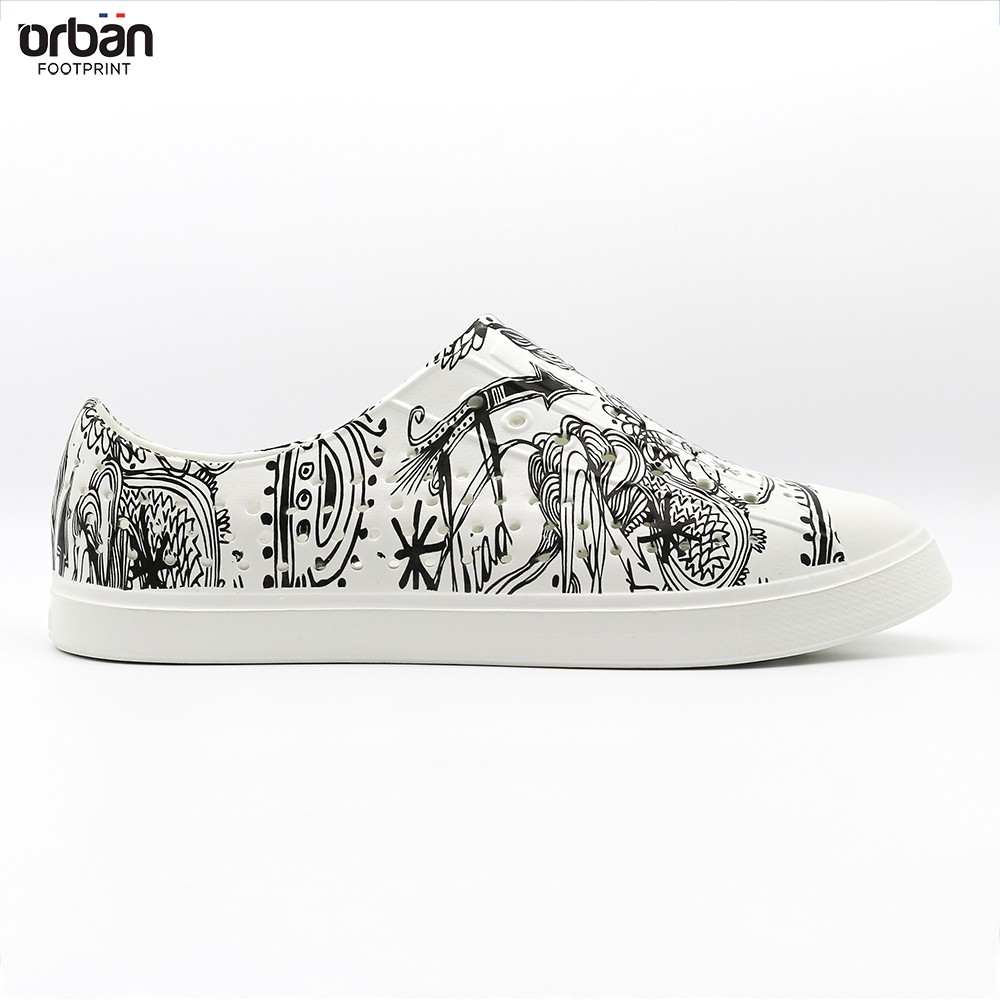  Giày nhựa eva Urban Footprint D2001 in lá đen chính hãng