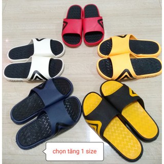 Dép nhựa nam nữ phối tam giác đúc nguyên khối size 36-44 (chat chọn màu)