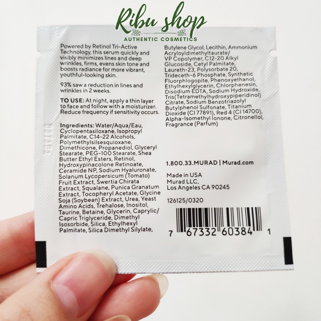 Mẫu thử sample tinh chất dưỡng da retinol youth renewal serum 1ml
