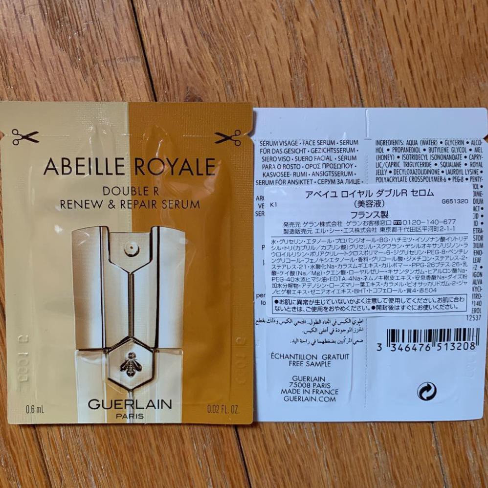 Sample Serum Sữa ong chúa Guerlain Abeille Royale Double R Renew Repair 0.6ml [Bill SEPHORA]