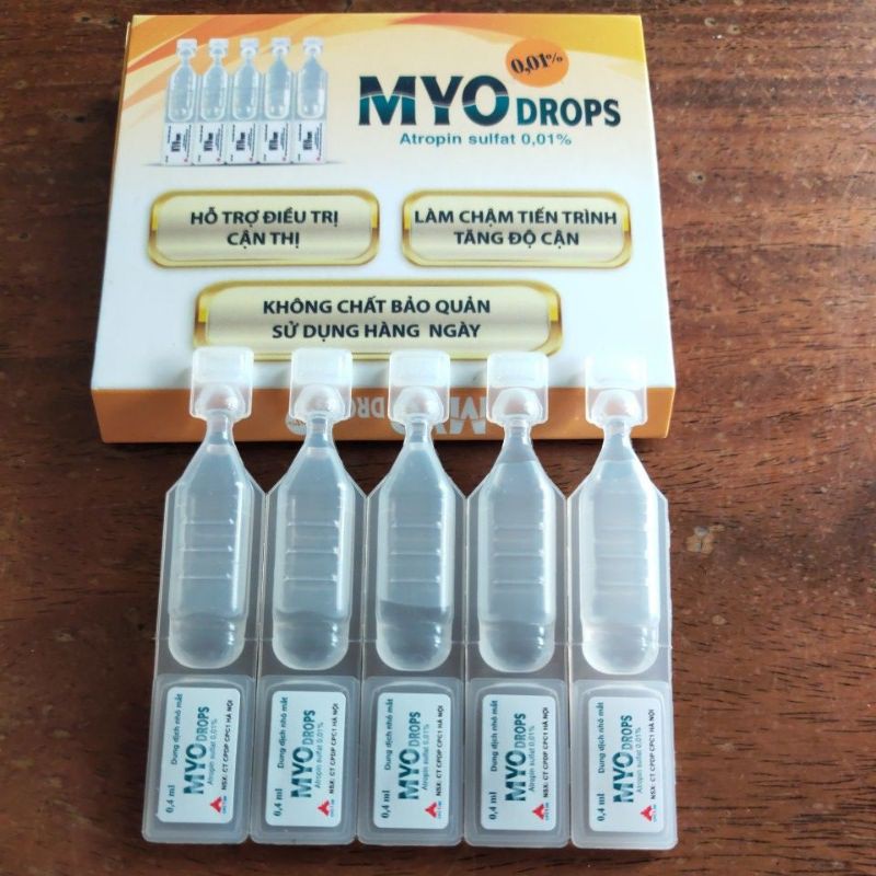 Tra mắt hỗ trợ mắt cận Myo drops hộp 20 ống
