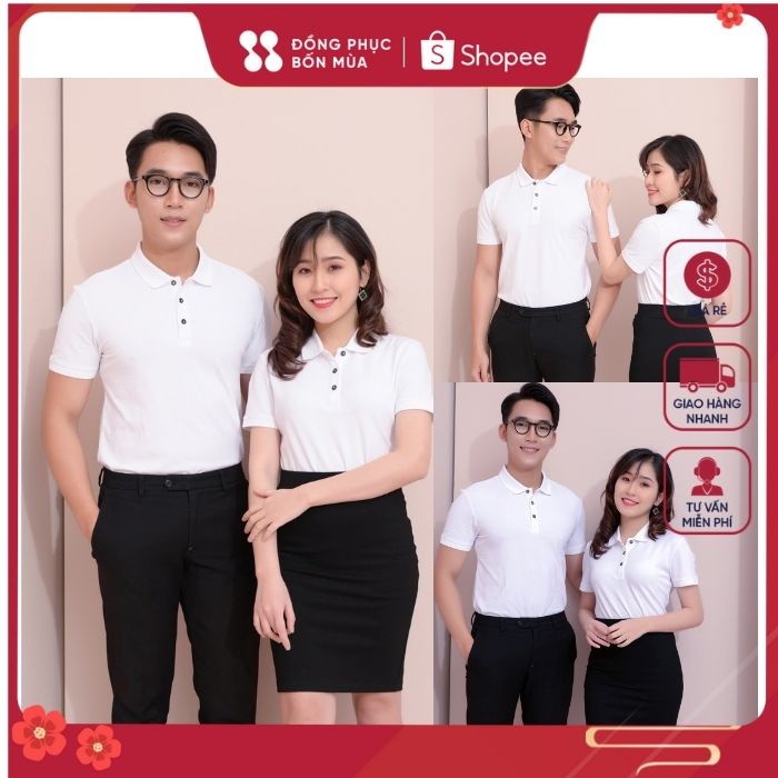 Áo phông có cổ nữ chất cotton cao cấp mềm mịn tay ngắn kiểu dáng thể thao công sở sẵn hàng tại shop 100% ảnh thật