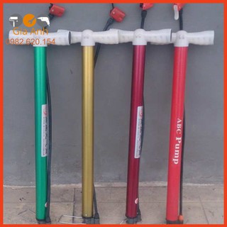 Bơm tay xe đạp - xe máy loại ống to màu đỏ
