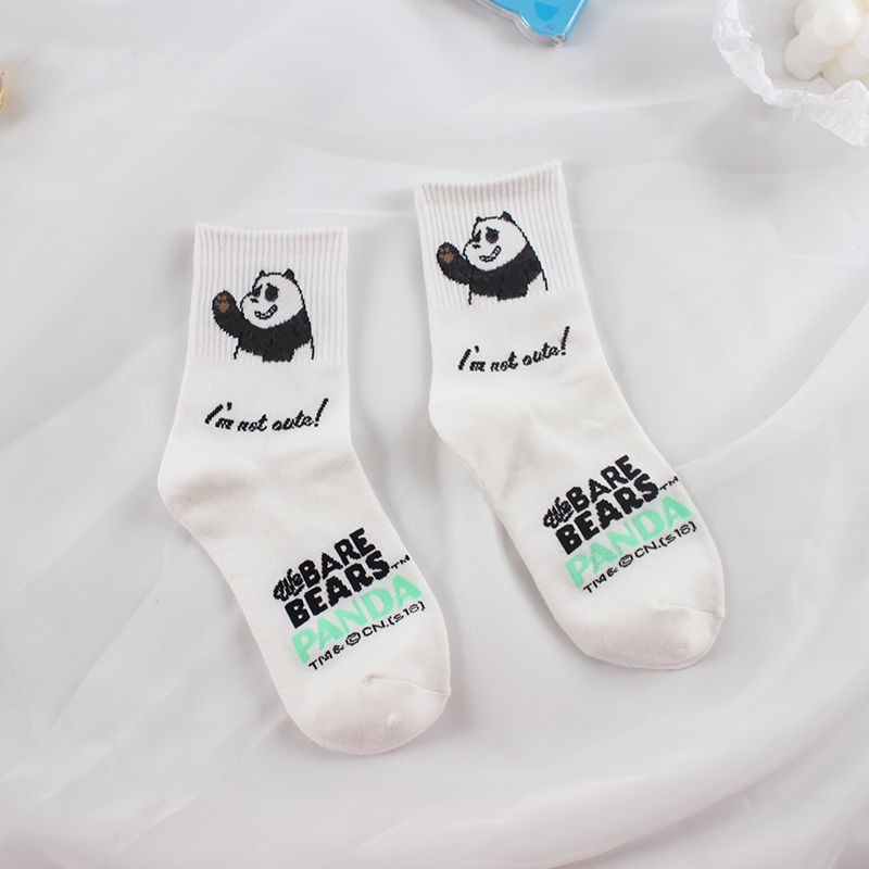 Đôi Vớ In Hình Gấu Trúc Bắc Cực Dễ Thương