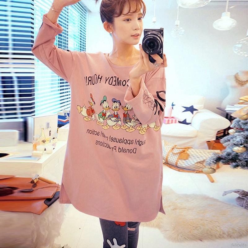 Bộ pijama dài tay in hoạt hình dễ thương