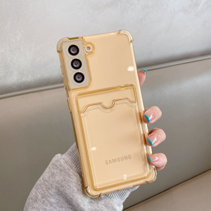 Ốp Điện Thoại Trong Suốt Có Ngăn Đựng Thẻ Chống Rơi Cho Samsung s10e s20 S21Fe S21ultra s20plus s10plus 5G
