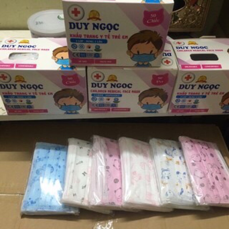 Set 50 khẩu trang kháng khuẩn KF94 HD cho bé siêu cute