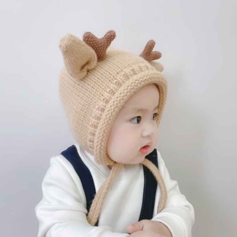 Mũ len tuần lộc cho bé 6-24m MU018