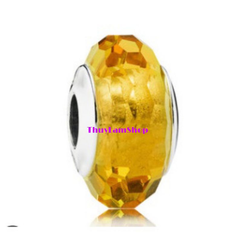 Pandora charm xỏ vòng panda đá pha lê viền bạc thái