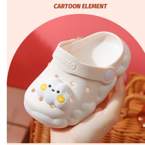 Mẫu mới _Dép sục gắn hình đám may siêu kute cho bé gái bé trai từ 1 đến 5 tuổi
