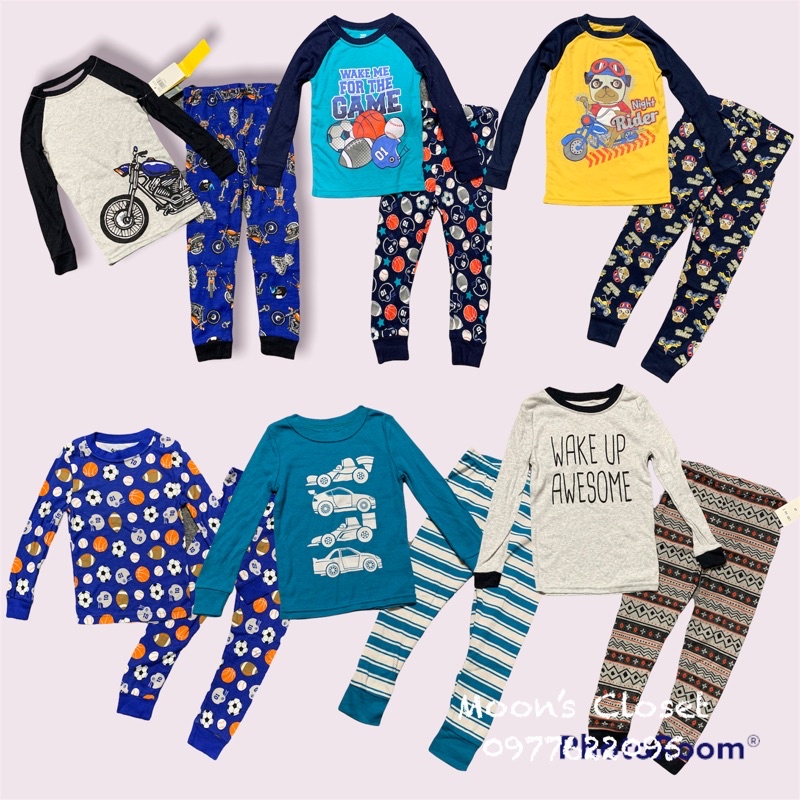 Bộ ngủ (sleepwear) bé trai xuất dư size 2y-5y (11-17kg)