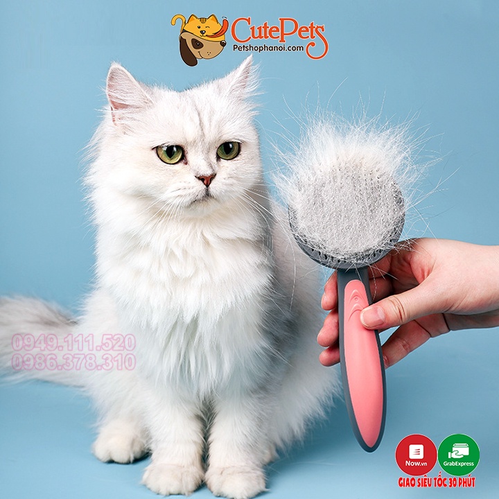 Lược chải lông rụng cho chó mèo Pakeway T9 có nút bấm lấy lông - CutePets