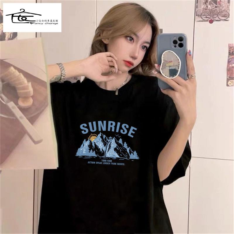 Áo Thun Cotton Tay Ngắn Màu Đen Trơn Phong Cách Hàn Quốc Cho Nữ