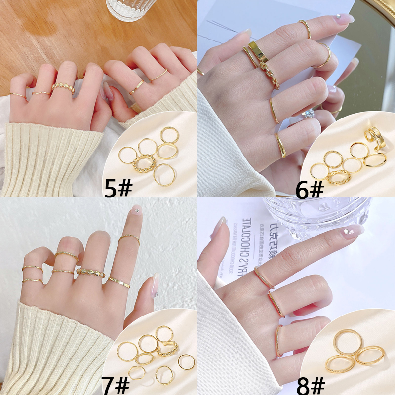 New Knuckle Rings Finger Jewelry Open Ring Set