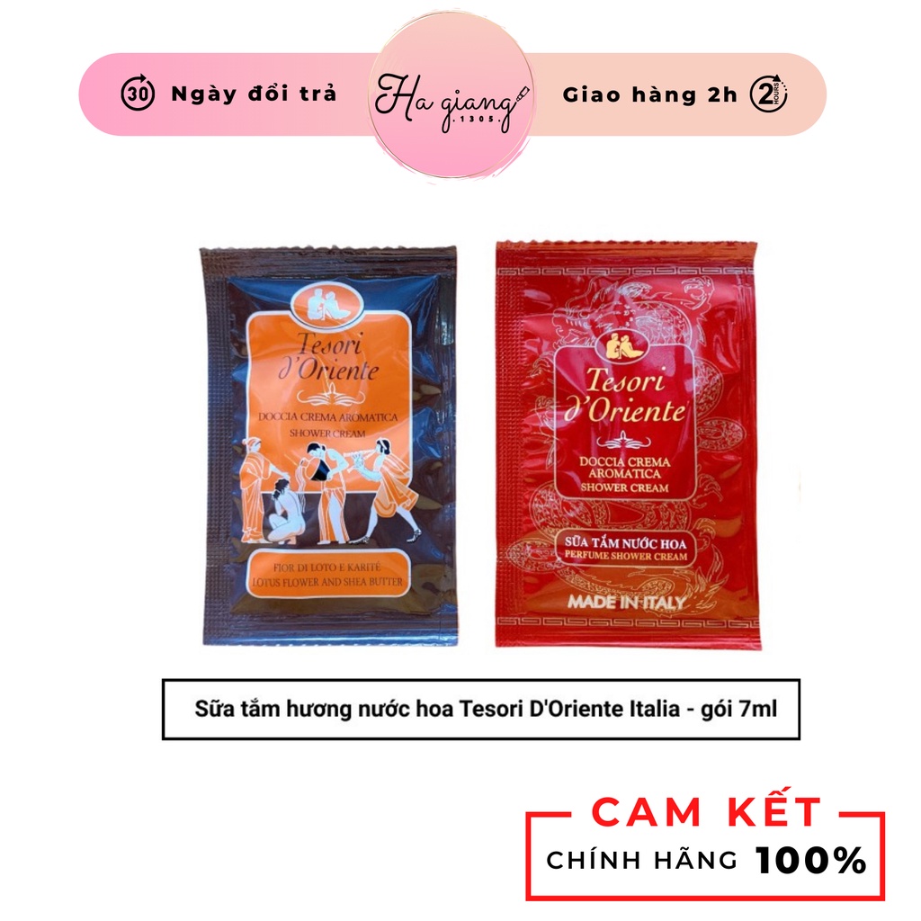 Sữa Tắm Hương Nước Hoa Tesori D’Oriente Dưỡng Ẩm, Dưỡng trắng da, Sữa tắm Xích Lưu Hương gói 7m