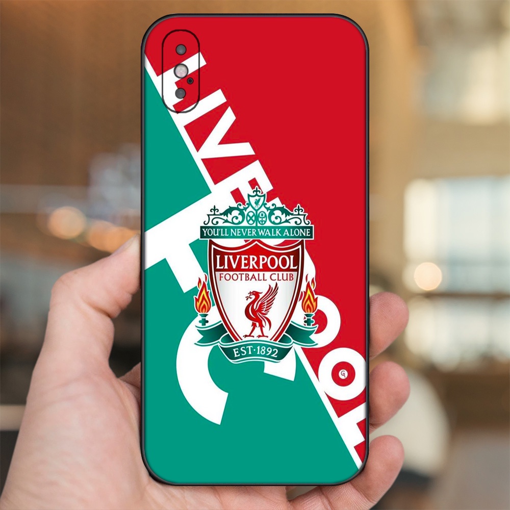 Ốp lưng iPhone X, Xs dẻo đen cạnh vuông in hình Liverpool FC