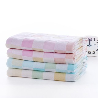 Khăn Tắm Hai Lớp Mỏng Cotton Sọc Ca Rô