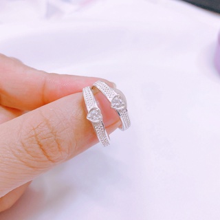 Nhẫn đôi bạc ta mặt tim LINH MIU SILVER