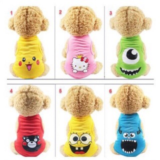 [ĐỦ SIZE - ĐỦ MÀU] ÁO BA LỖ HOẠT HÌNH IN HÌNH CUTE DÀNH CHO THÚ CƯNG