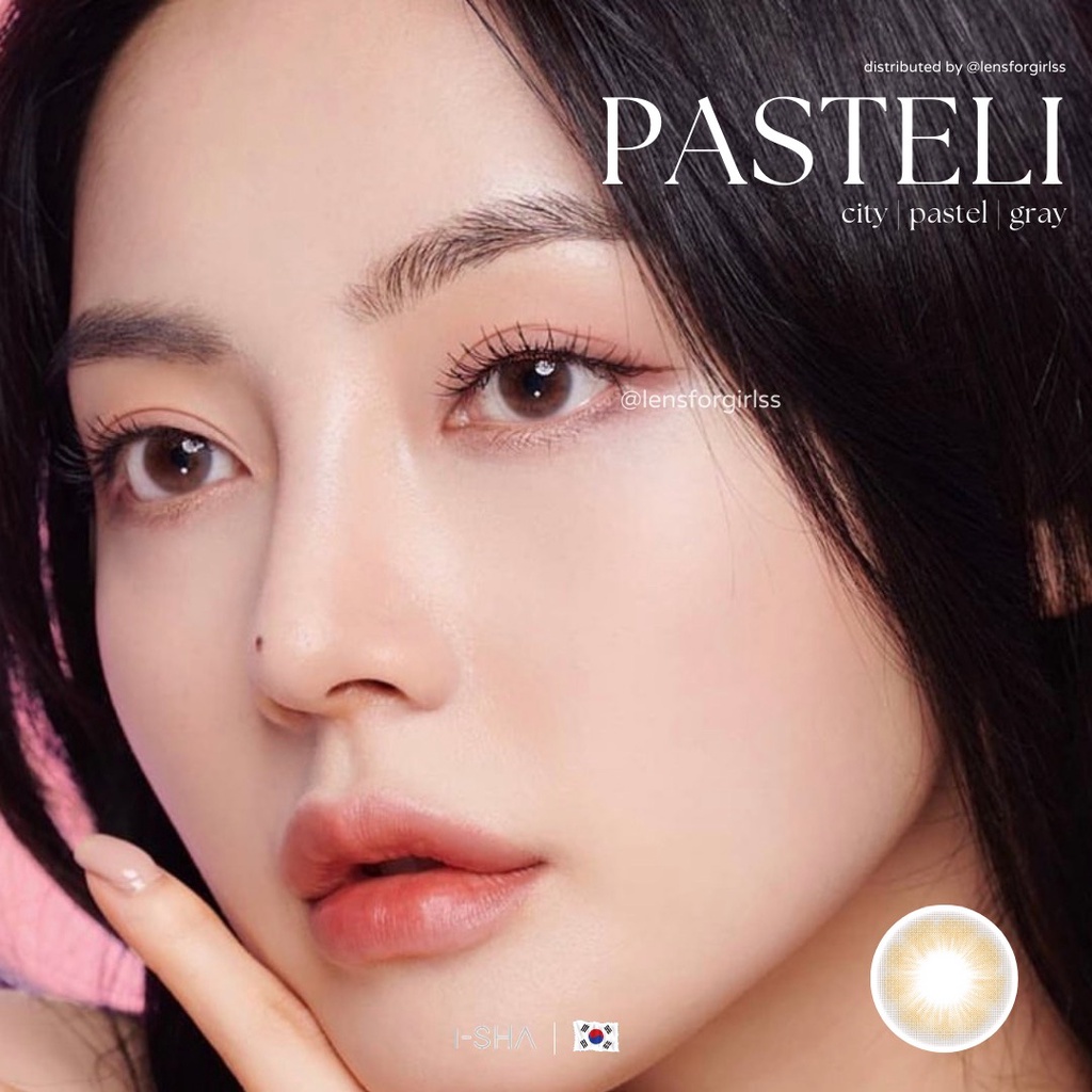 Kính áp tròng trong trẻo phong cách nhẹ nhàng Hàn quốc màu pastel Sugar Pasteli City Brown | Hsd 8-12 tháng | Lens cận