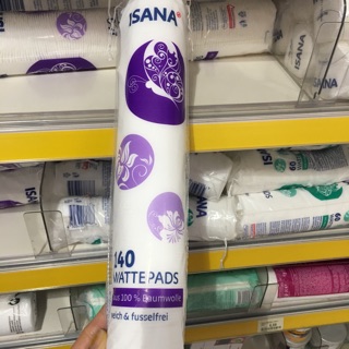 Bông tẩy trang Isana 140 miếng