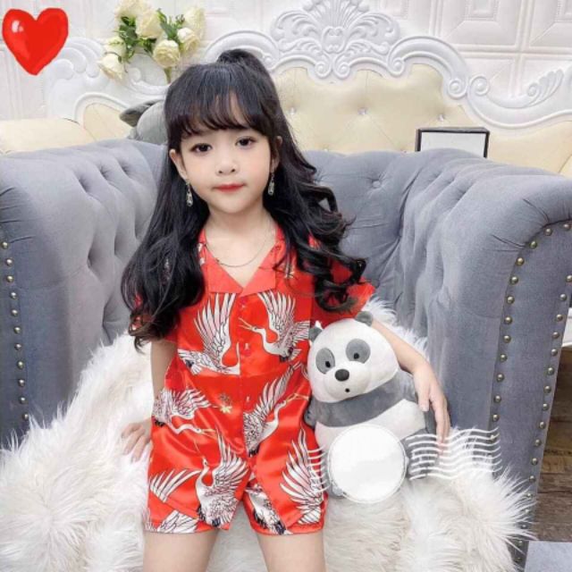 Bộ Pijama lụa cho bé (15-35kg)