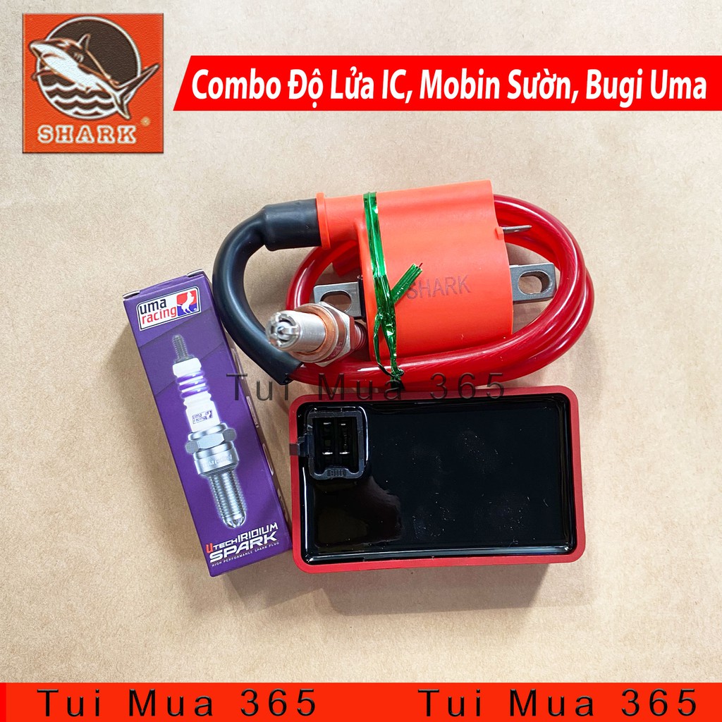 Combo Độ dàn lửa IC, Mobin, Bugi Uma cho Wave Alpha 110, Blade 110, Future 125 SHARK Malaysia