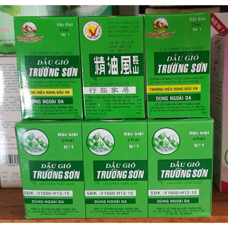 Dầu Gió Trường Sơn Chai 6ml ⚡ CAM KẾT CHÍNH HÃNG ⚡ Dầu gió Trường Sơn thành phần tinh dầu tự nhiên