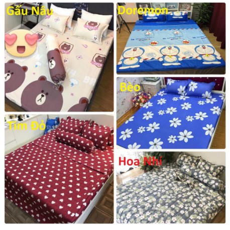 Sale 69k Bộ ga gối poly 1,6m trái chuối