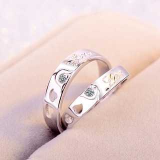 Nhẫn đôi đeo tay Cá heo đôi kết đá