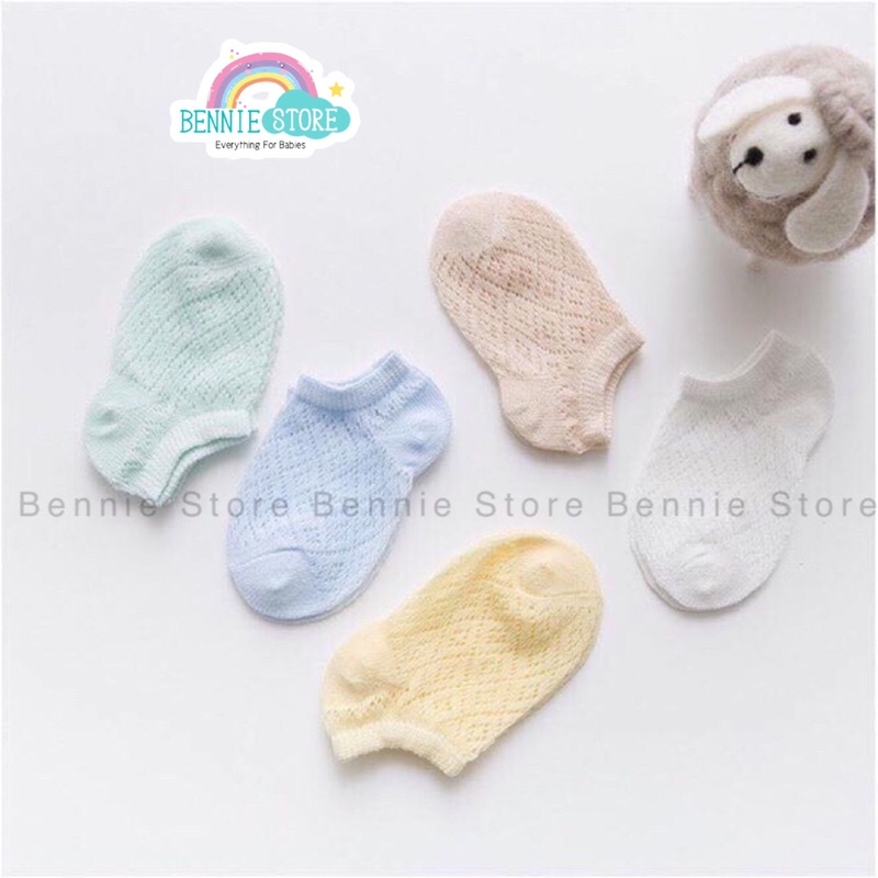 Set 5 đôi vớ lưới cho bé, Tất lưới xuất Hàn nhiều màu siêu xinh