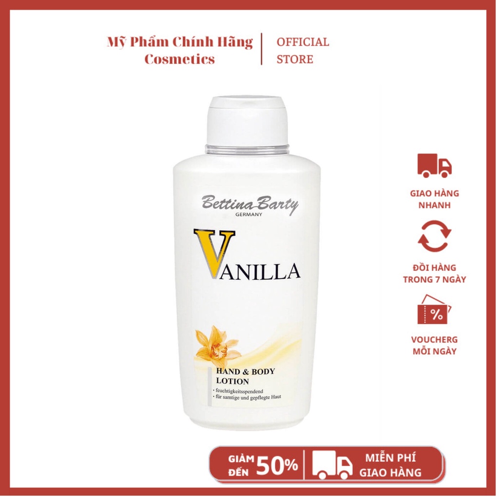 DƯỠNG THỂ/ SỮA DƯỠNG THỂ +SỮA TẮM Vanilla Hand And Body Lotion của Bettina Barty 500ml