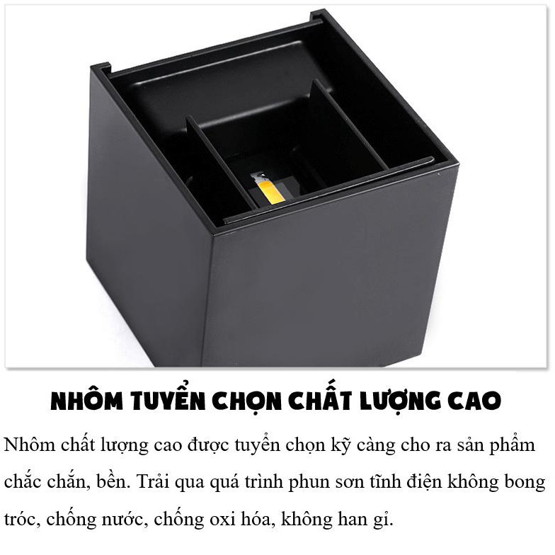 Đèn hắt tường 2 đầu cao cấp chống thấm nước ngoài trời H2