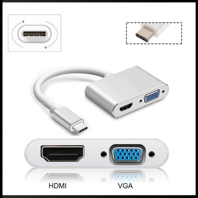 Bộ Chuyển Đổi Usb C 4k Type C Sang Hdmi Vga Usb3.0 Cho Galaxy S10 / S9 / S8 Huawei