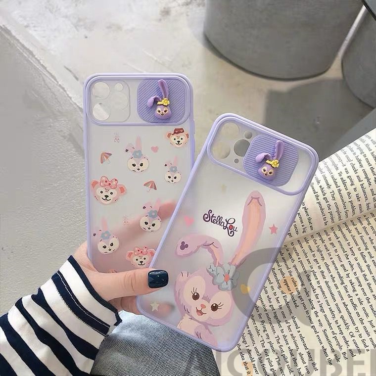 Cute cartoon rabbit pattern purple phone case 2021 model for iPhone 7 7P 8 8P X XR XS Max 11 Pro Max 12 Pro Max