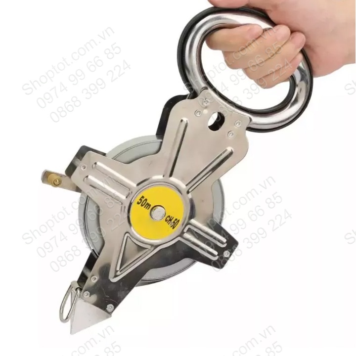 Thước cuộn dây cầm tay làm bằng thép không gỉ 50m