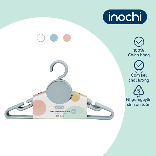 Móc áo cho trẻ em Inochi - Hara 188 màu Trắng ngọc/Hồng nhạt/Xanh nhạt