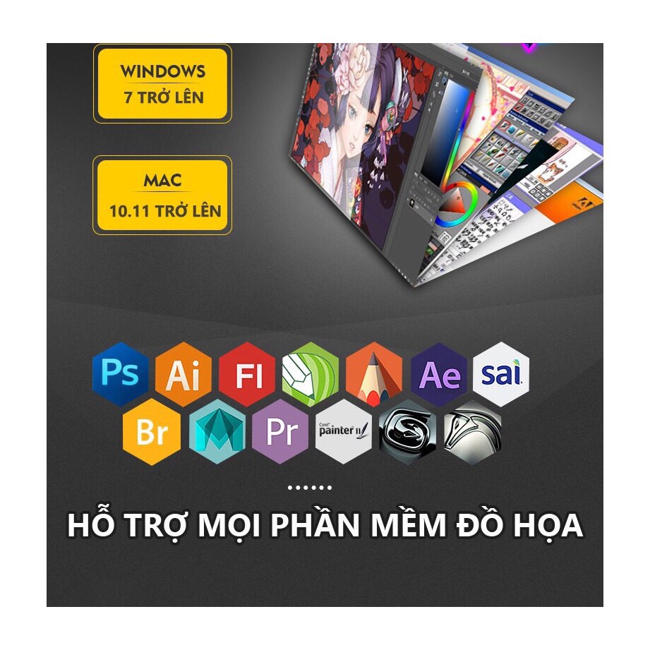 Bảng vẽ điện tử GAOMON 1060 PRO 10x6 inch phiên bản mới nhất phiên bản mới sử dụng được (hàng chính hãng bảo hành 1 năm)