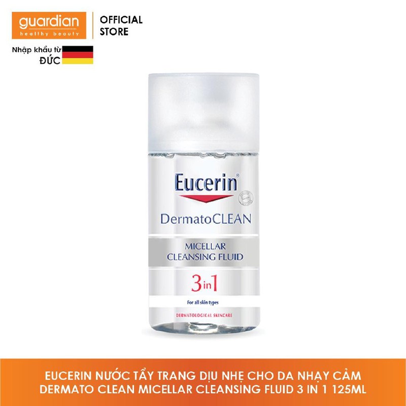 NƯỚC TẨY TRANG DÀNH CHO DA NHẠY CẢM EUCERIN DERMATO CLEAN MICELLAR CLEANSING FLUID 125ML CHÍNH HÃNG - 8683