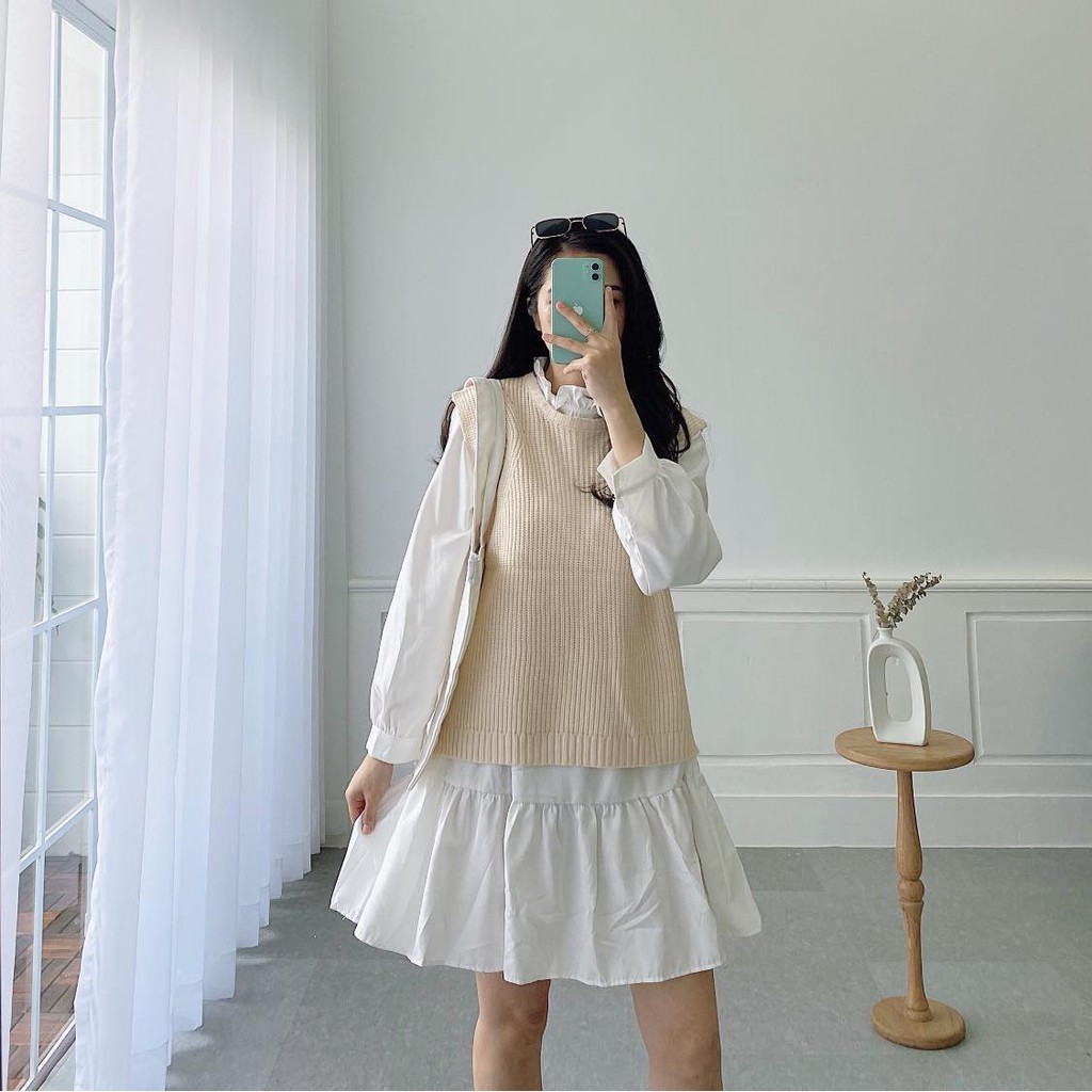 Set đầm + ghile len TALY S1292