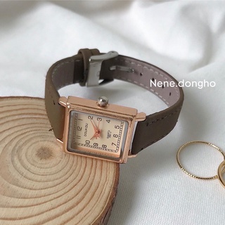 (Tặng hộp+Pin) Đồng hồ nữ Doukou dây da mềm nhiều màu mặt vuông