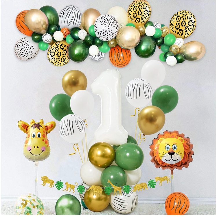 Bộ bong bóng lá nhôm hình động vật trang trí tiệc sinh nhật cho bé DIY
