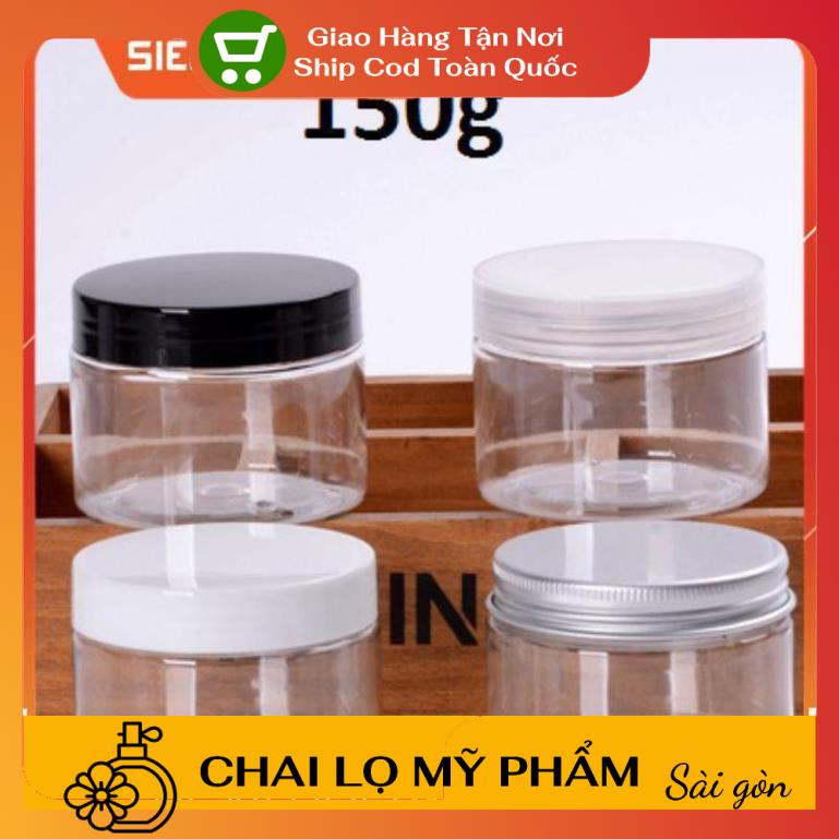 Hủ Đựng Kem ❤ SIÊU RẺ ❤ Hũ nhựa Pet 150g đựng mỹ phẩm, thực phẩm, đồ khô, ngũ cốc