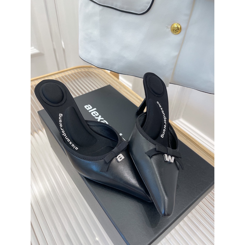 Giày cao gót nữ da thật thời trang cao cấp Alexander Wang phong cách quyến rũ, thời thượng