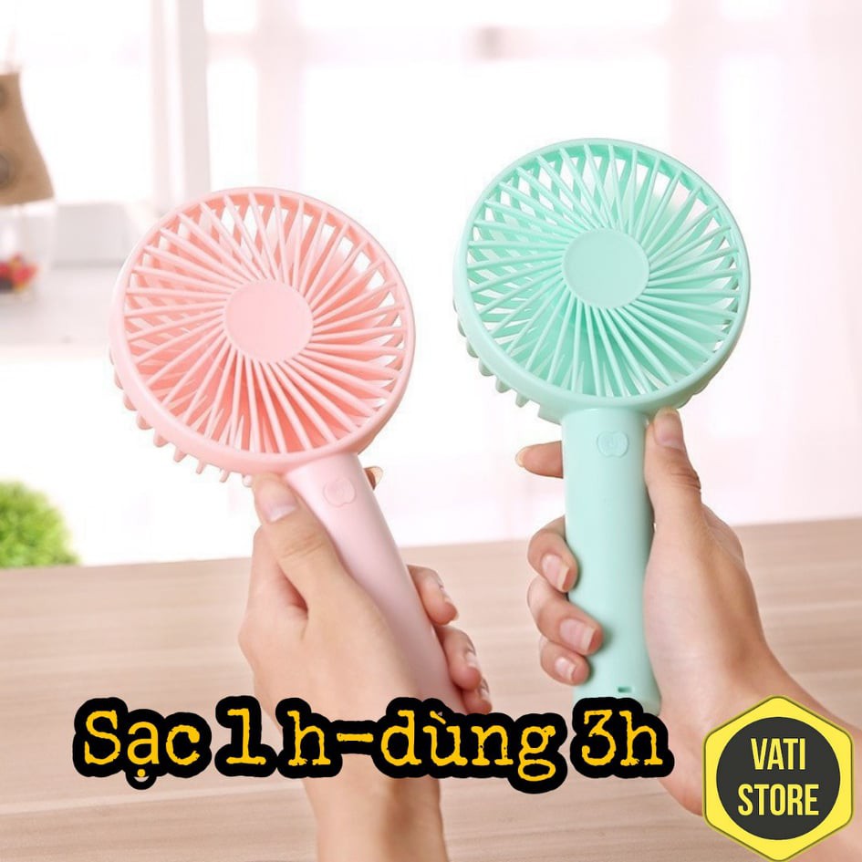 [ ĐỦ MÀU ] QUẠT MINI TÍCH ĐIỆN CẦM TAY 3 CHẾ ĐỘ GIÓ CÓ ĐẾ ĐỂ BÈN + TẶNG KÈM PIN SIÊU MÁT | BigBuy360 - bigbuy360.vn
