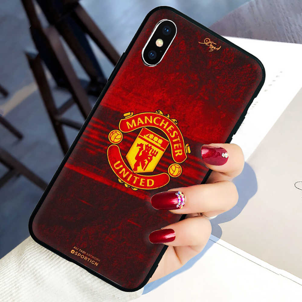 Ốp Điện Thoại Tpu Mềm Chống Rơi Hình Đội Manchester United Cho Iphone 5 5s Se 6 6s Plus 7 8 Plus Se 2020