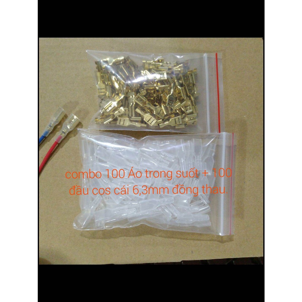 [HCM](Combo 200 áo và cos cái 63mm)Bộ 100 Áo bọc cos cái 63mm và 100 cos cái 63mm bằng đồng thau dày